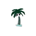 Tropical palm tree enamel pin badge with green leaves and silver metal finish - Palm Tree