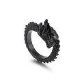 Anello drago vintage in acciaio inossidabile nero con trama a scaglie e design aperto - Taglia 7 / Nero