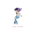 Sequin mermaid patch with blue and purple embroidery for DIY clothing decoration, 5.3x10.7cm - GZ-2436 Purple Blue Sequin Mermaid