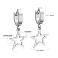 Silver stainless steel star pendant earrings with hypoallergenic hoop design for women - Silver Star Earrings
