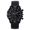 GT Grand Touring sports watch with black silicone strap and green stitching detail - Green