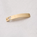 Colgante de barra dorada de acero inoxidable con corazón hueco y dos agujeros para joyas DIY - 1.5*6*39mm / Dorado