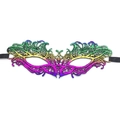 Rainbow gradient lace mask with embroidery for Halloween party and cosplay costume - Phoenix - Multicolored