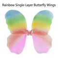 Rainbow gradient butterfly wings prop for children's dance party and costume events - Rainbow Single Layer Wings