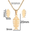 Specifiche dettagliate delle dimensioni per il set di collana e orecchini a lisca di pesce d'oro - Oro