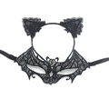 Détails de l'ensemble de mascarade en dentelle avec loup chauve-souris et serre-tête - Serre-tête + Masque de Chauve-souris