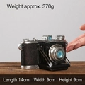 Vintage resin folding camera model ornament with leather texture and silver accents - Folding Camera Model