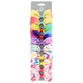 Lot de 10 nœuds à cheveux licorne arc-en-ciel pour enfants sur carte princesse - FJ999-10B Licorne Arc-en-ciel Bleu