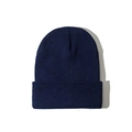 Klassieke donkerblauwe gebreide muts voor de winter met een minimalistisch omslagontwerp - Eén maat / Marineblauw