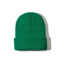 Effen groene gebreide muts voor herfst en winter, gezellige beanie voor warmte en comfort - Eén maat / Grasgroen