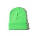 Neon groene gebreide muts met omslag voor warmte tijdens herfst en de winter - Eén maat / Fluorescerend Groen