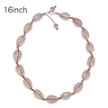 Detail van 16-inch Boheemse schelpenketting met parelaccenten en geweven koord - Hennep Touw Schelp met Parel Ketting (Stijl-4)