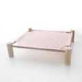Pink checkered elevated wooden pet bed for cats and small dogs with removable fabric - Pink Plaid