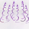 Set of six vibrant purple spiral PVC swirl decorations for festive party ceiling display - Set of 6 / Purple