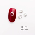 Breloque ongle ovale argentée avec perles blanches style LF1678 taille 4x5,7mm ongle - Ovale Argenté Perle (LF1678) / 4*5.7MM