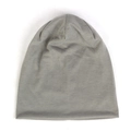 Classic gray knit slouchy beanie for men and women, featuring soft layered fabric - One Size(Adjustable) / Gray
