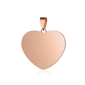 Polished rose gold heart-shaped stainless steel pendant on a clean white background - 25*31mm / Rose Gold