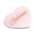 Fermaglio per capelli a cuore rosa in acetato con scritta dorata Vannie per ragazze - Rosa