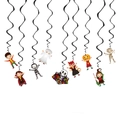 Set decorazioni Halloween pendenti con spirali di vampiro zucca e scheletro per feste - Spirale Nera + Banner di Bambole