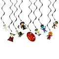 Decorazioni a spirale per Halloween con mostri dei cartoni animati e scritte a tema - Spirale Nera + Vampiro
