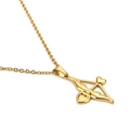 Collar flecha de Cupido dorado con colgante de corazón, joyería creativa para mujer - Estilo de Corazón de Flecha Dorada (KP80854-Z)