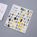 Metallic gold silver and black number stickers for DIY planner decoration in vintage style - Numbers & Symbols