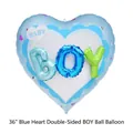 Dettaglio palloncino a cuore blu da 36 pollici con scritta 3D BOY per festa di nascita - 36 Pollici Bifacciale Baby Boy-Cuore Blu
