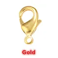 Detailaufnahme hochwertiger vergoldeter Karabinerverschluss aus Kupfer für DIY Schmuck - 10mm / Gold