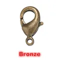 Detail view of bronze lobster clasp connector for DIY jewelry making and craft projects - Antique Bronze