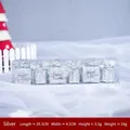 Mini scatole regalo di Natale in argento con scritte laser Merry Christmas decorative - Set di Tamburi Scatola Regalo Argento