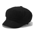 Detalle de la gorra octogonal de lana negra con corona de varios paneles cosidos - M (56-58cm) / Negro