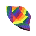 Classic rainbow striped bucket hat in canvas with multi-color rows for sun protection - 58cm / Horizontal Rainbow Stripes (Rainbow)