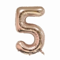 Detail of 40-inch rose gold number 5 foil balloon for birthday and party decorations - Number 5 / Rose Gold