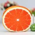 Cute plush orange slice coin purse with realistic fruit print and metal chain - Round Blood Orange