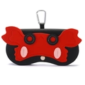 Étui à lunettes portable en forme de crabe rouge avec mousqueton et fermoir à pression - Crabe aux Yeux Noirs