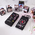 Creative DIY jumping gift box set with black pop-up cubes and matching gift bag - Jumping Box Set