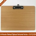 A4 wood landscape clipboard with 4mm thickness and metal flat clip for office use - A4 Wooden Flat Clip - Horizontal