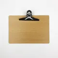 A5 landscape wooden clipboard with a 4mm thick board and a durable silver butterfly clip - A5 Wooden Butterfly Clip - Horizontal