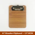 A7 size wooden clipboard with silver metal flat clip, 4mm thick, dimensions 13x10cm - A7 Wooden Board With Flat Clip