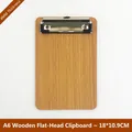 A6 wooden clipboard with silver metal flat clip 18x10.9cm light wood grain texture - A6 Wooden Board With Flat Clip