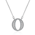 Sparkling crystal letter O pendant on silver chain for personalized women jewelry - Letter O Necklace Set