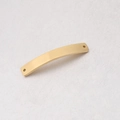Poliertes goldfarbenes gebogenes Edelstahl-Verbindungsteil mit zwei Löchern für DIY-Schmuck - Gold