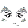 Detail of AB colored face gems and teardrop rhinestones for eye makeup decoration - YT-58 (AB Laser)