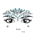 Detailed view of iridescent aurora facial gems for masquerade and festive makeup looks - YT-57 (AB Geometric)
