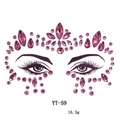 Pink rhinestone face jewels stickers YT-59 for masquerade makeup and festival decor - YT-59 (Pink Rhinestone)