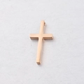 Ciondolo a croce in acciaio inossidabile oro rosa lucido su superficie grigia - 15*30mm / Oro rosa
