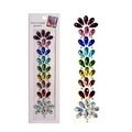 Close-up of colorful crystal face stickers with teardrop rhinestones in package - Multicolor (F05)