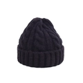 Berretto classico nero in maglia a trecce per bambini con risvolto a coste per il caldo inverno - Nero (Cappello)
