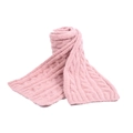 Detailed macro view of pink cable knit texture on a soft winter beanie for toddlers - Pink (Scarf)