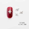 Bijoux d'ongles en forme d'étoile argentée avec perle centrale, taille 6,3x7,5 mm - Étoile en Croix Argentée Perle (LF1666) / 6.3*7.5MM